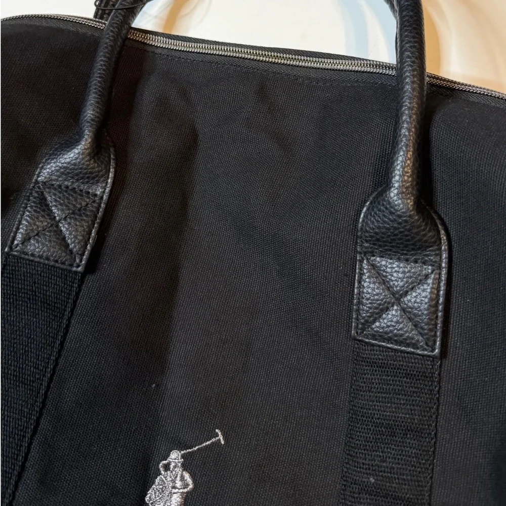 Polo Ralph Lauren Duffel Bag Big Pony Large Black Canvas Weekender Tote